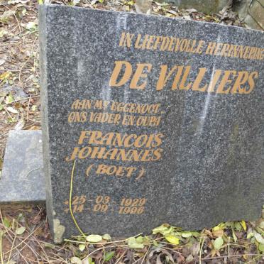 VILLIERS Francois Johannes, de 1929-1996