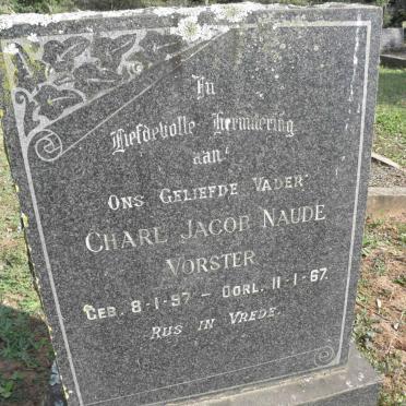 VORSTER Charl Jacob Naude 1897-1967