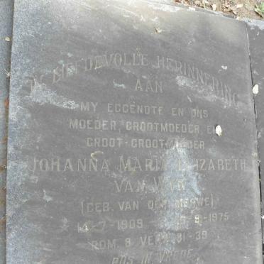 WYK Henning Jacobus, van 1907-1975 &amp; Johanna Maria Elizabeth van der MERWE 1909-1975