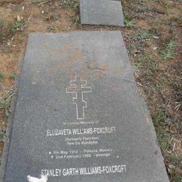 WILLIAMS-FOXCROFT Stanley Garth 1914-2006 &amp; Ellizaveta FLETCHER nee DE KANDYBA 1912-1989