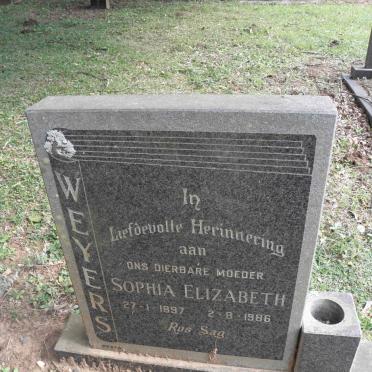 WEYERS Sophia Elizabeth 1897-1986