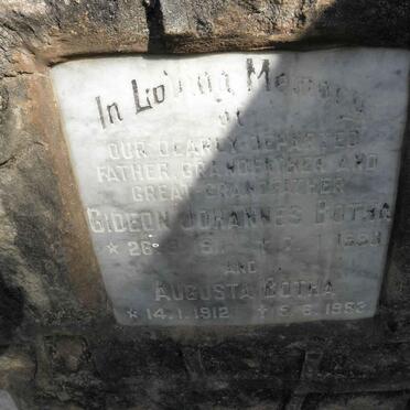 BOTHA Gideon Johannes 1911-1988 &amp; Augusta 1912-1993