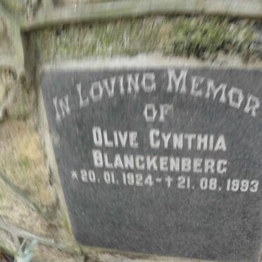 BLACKENBERG Olive Cynthia 1924-1993