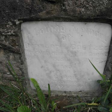 COETZEE Bernard 1905-1976 &amp; Carrie 1903-1981