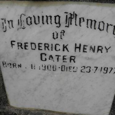 CATER Frederick Henry 1900-1977