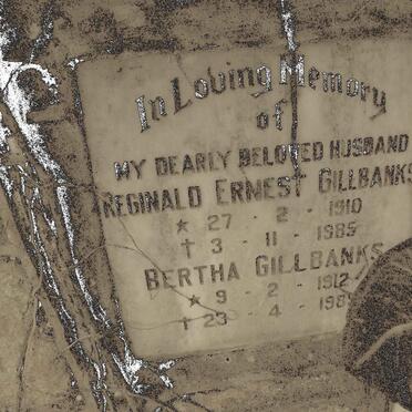 GILLBANKS Reginald Ernest 1910-1985 &amp; Bertha 1912-1989