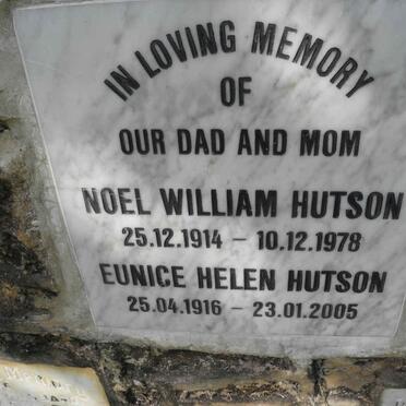 HUTSON Noel William 1914-1978 &amp; Eunice Helen 1916-2005