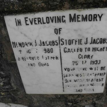 JACOBS Hendrik J. –1980 &amp; Stoffie J. -1993