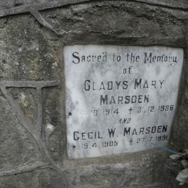 MARSDEN Cecil W. 1905-1991 &amp; Gladys Mary 1914-1986