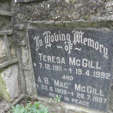 McGILL A.B. 1909-1987 &amp; Teresa 1911-1992
