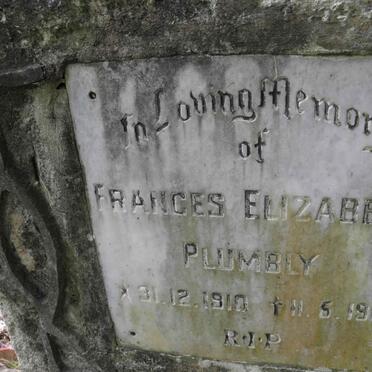 PLUMBLY Frances Elizabeth 1910-1988
