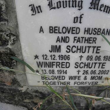 SCHUTTE Jim 1906-1981 &amp; Winifred 1914-2002