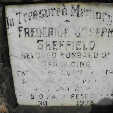 SHEFFIELD Frederick Joseph -1978