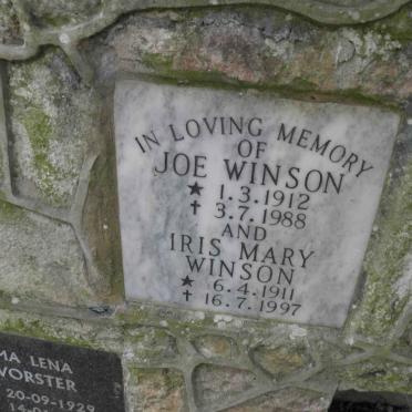WINSON Joe 1912-1988 &amp; Iris Mary 1911-1997