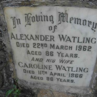 WATLING Alexander -1962 &amp; Caroline -1966