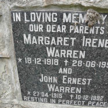WARREN John Ernest 1915-1992 &amp; Margaret Irene 1918-1992