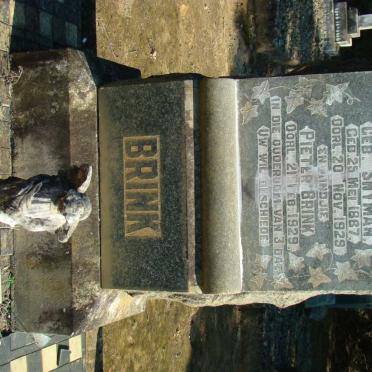 BRINK Willemina Maria nee SNYMAN 1887-1929 :: BRINK Pieter 1929-1929