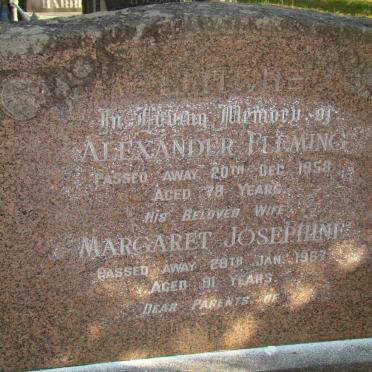 FLEMING Alexander -1958 &amp; Margaret Josephine -1967
