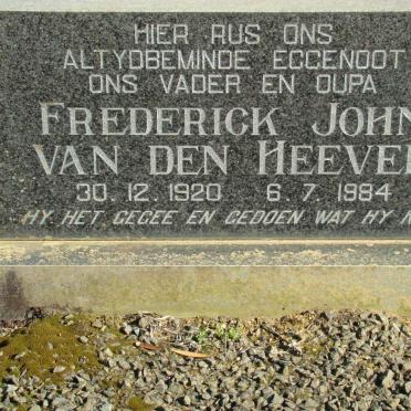 HEEVER Frederick John, van den 1920-1984