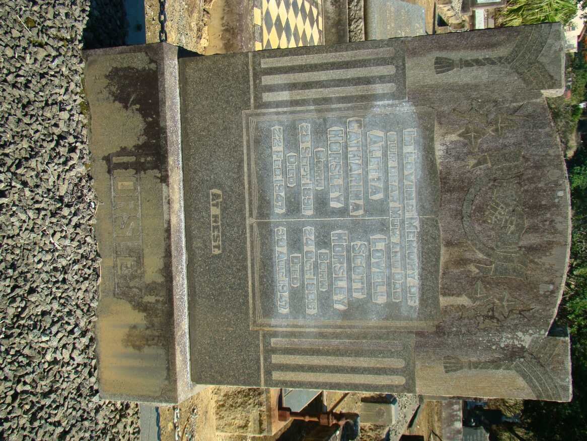 HORSLEY Lovell Scott 1886-1947 &amp; Aletta Catharina 1891-1947