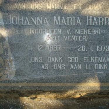 HARRIS Johanna Maria neé VENTER voorheen V. NIEKERK 1897-1973