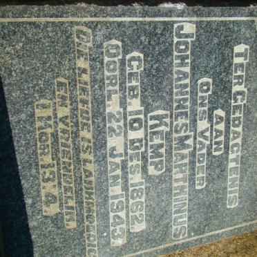 KEMP Johannes Marthinus 1862-1943