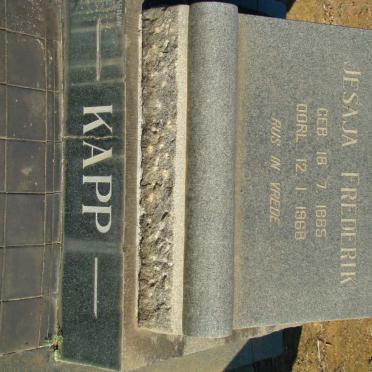 KAPP Jesaja Frederik 1885-1968