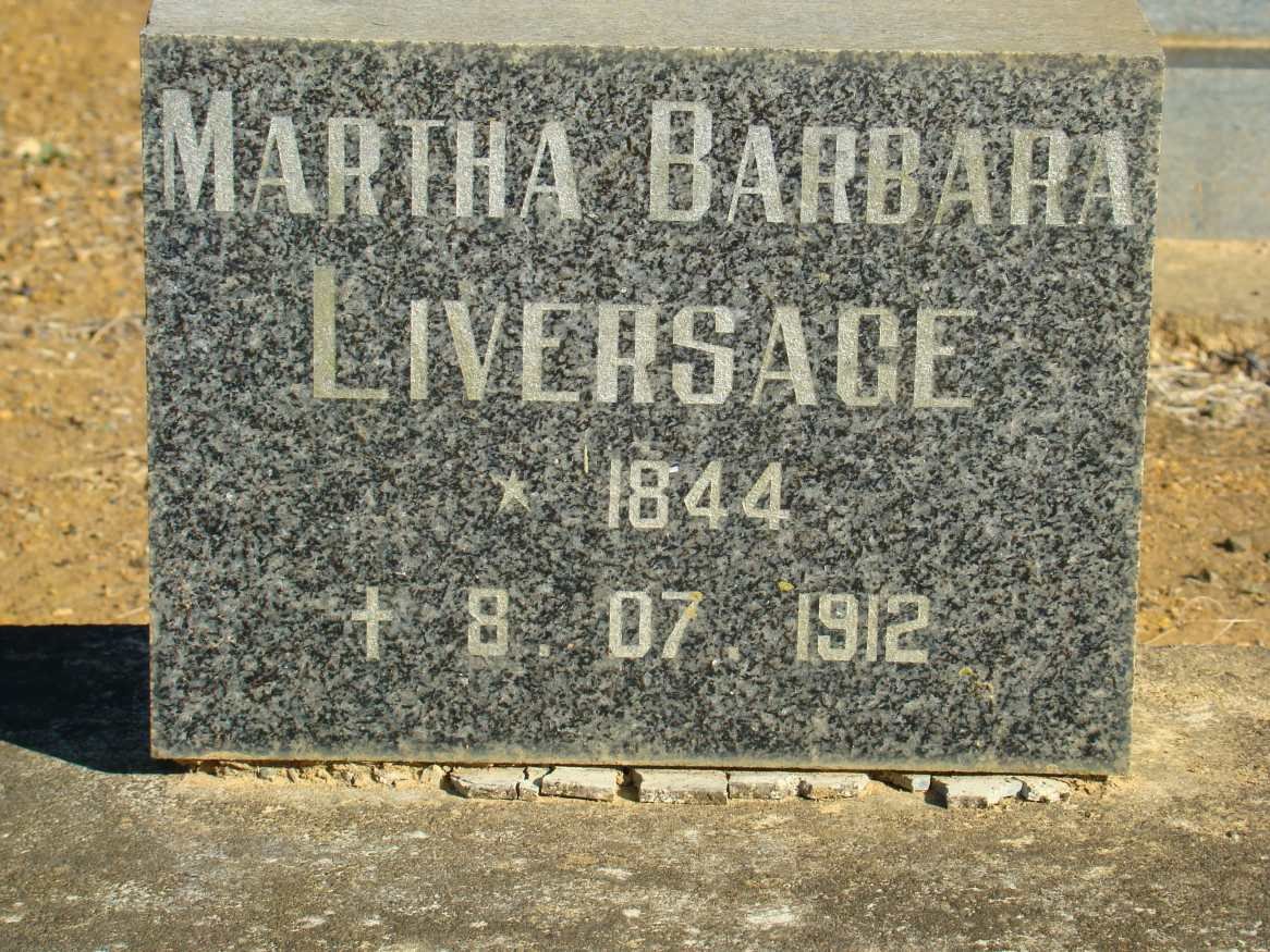LIVERSAGE Martha Barbara 1844-1912