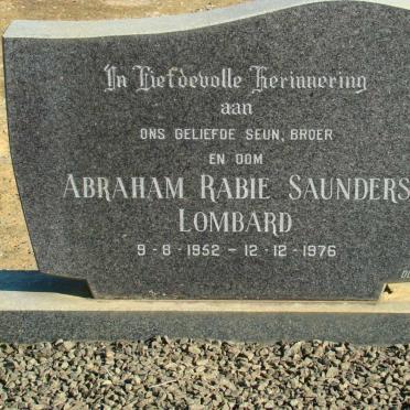 LOMBARD Abraham Rabie Saunders 1952-1976