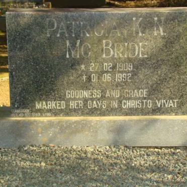 Mc BRIDE Patrick K.N. 1909-1992
