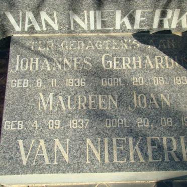 NIEKERK Johannes Gerhardus, van 1936-1994 &amp; Maureen Joan 1937-1994