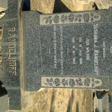 RANDELHOFF Susanna nee WILSON 1866-1925