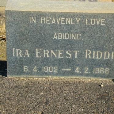 RIDDIN Ira Ernest 1902-1966