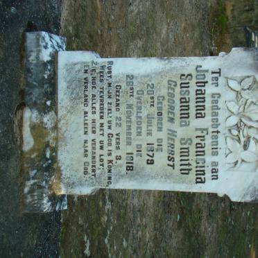 SMITH Johanna Francina Susanna nee HERBST 1879-1918