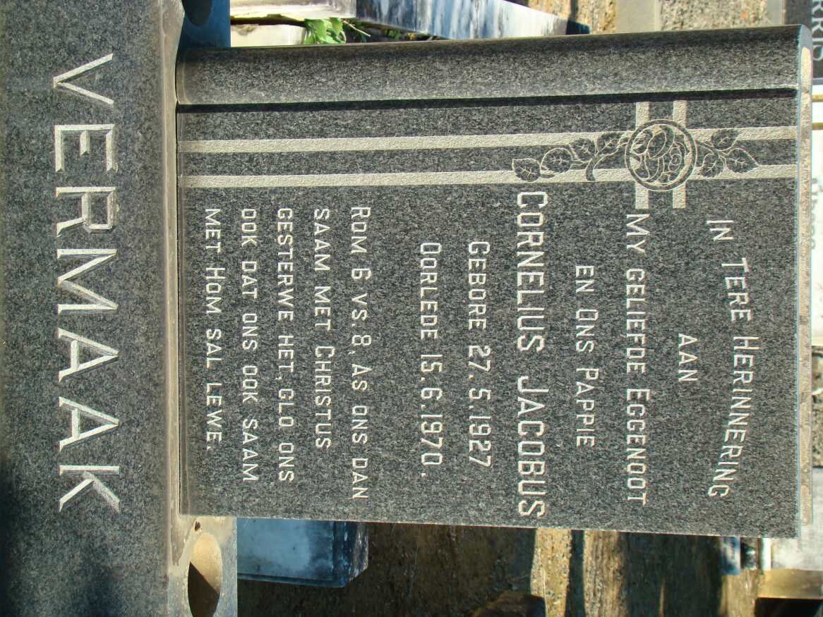 VERMAAK Cornelius Jacobus 1927-1970