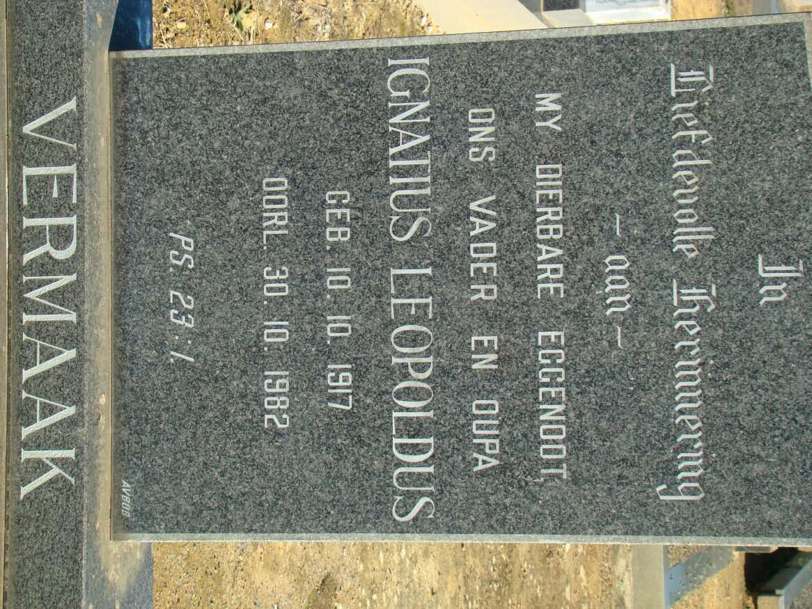 VERMAAK Ignatius Leopoldus 1917-1982