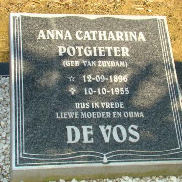 VOS Anna Catharina Potgieter, de neé VAN ZUYDAM 1896-1955