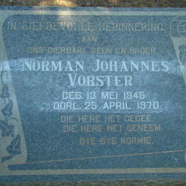 VORSTER Norman Johannes 1945-1970
