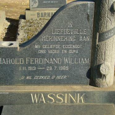 WASSINK Harold Ferdinand William 1913-1969