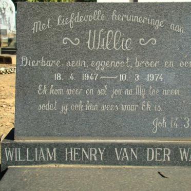 WATT William Henry, van der 1947-1974