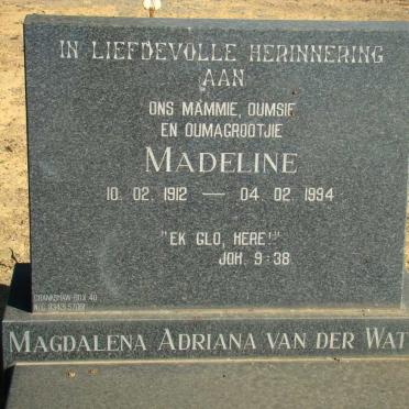 WATT Magdalena Adriana, van der 1912-1994