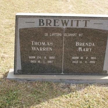 BREWITT Thomas Warren 1892-1987 &amp; Brenda Mary 1914-1995