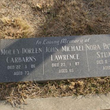 CARBARNS Molly Doreen -1986 :: LAWRENCE John Michael -1987 :: STUART Nora Patricia -1995