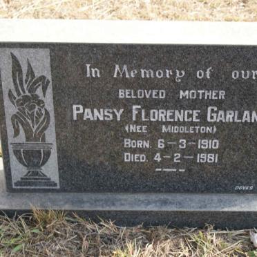 GARLAND Pansy Florence nee MIDDLETON 1910-1981