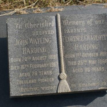 HARDING John Watling 1891-1967 &amp; Florence Charlotte 1882-1968