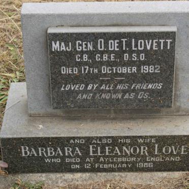 LOVETT O. de T. -1982 &amp; Barnara Eleanor -1986