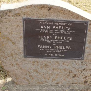 PHELPS Ann -1895 :: PHELPS Henry - 1868 :: PHELPS Fanny -1870