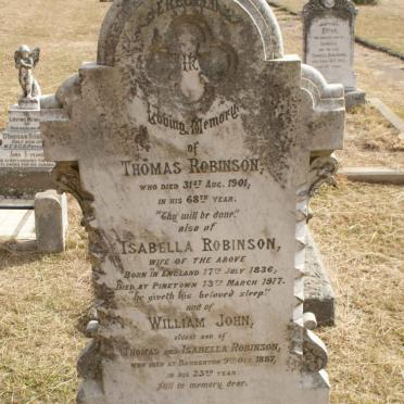 ROBINSON Thomas -1901 &amp; Isabella 1836-1917 :: ROBINSON William John -1887