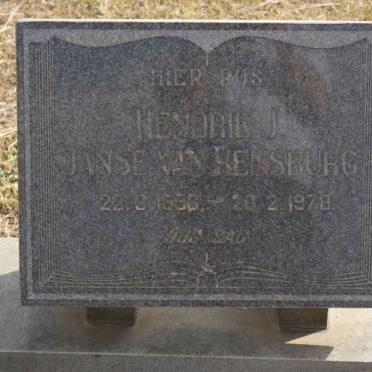RENSBURG Hendrik J., Janse van1898-1978