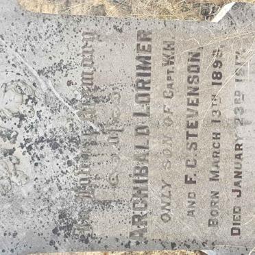 STEVENSON Archibald Lorimer 1899-1917